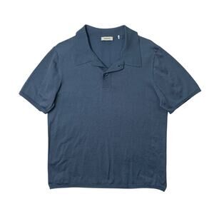 Sandro Shirt Mens S Small Metal 2-Button Placket Short Sleeve Collared Golf Polo